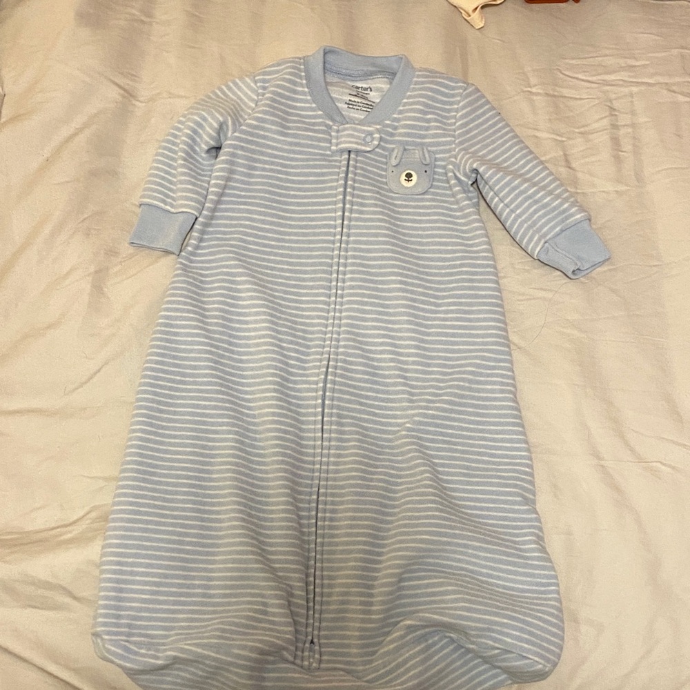 Cozy Blue Striped Sleep Sack